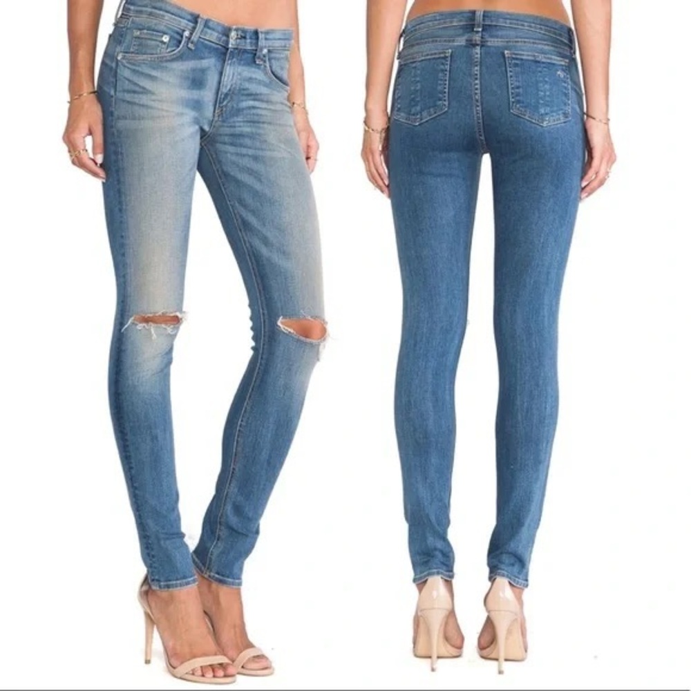 Rag & Bone distressed Skinny Jean in Pacifico
